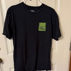 Vans Black Tee with Bright Green Graphic